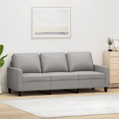 Divano a 3 Posti Grigio Chiaro 180 cm in Tessuto