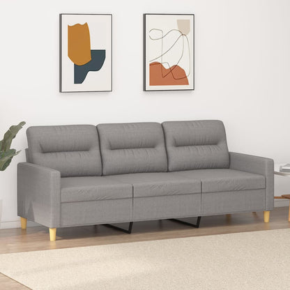 Divano a 3 Posti Grigio Chiaro 180 cm in Tessuto