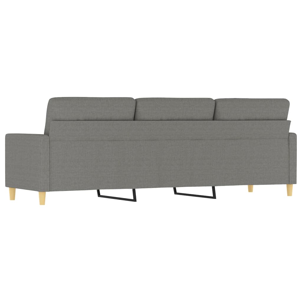 Divano a 3 Posti Grigio Scuro 210 cm in Tessuto