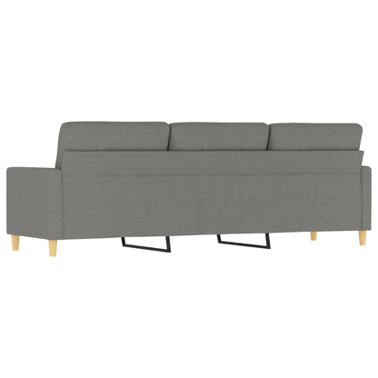 Divano a 3 Posti Grigio Scuro 210 cm in Tessuto