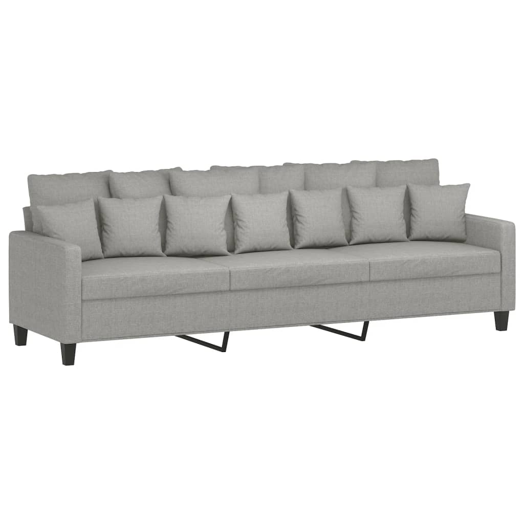 Divano a 3 Posti Grigio Chiaro 210 cm in Tessuto