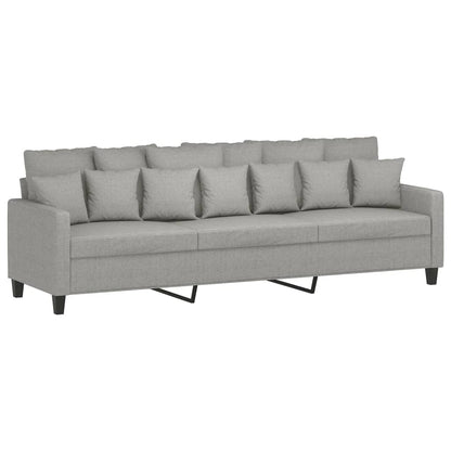 Divano a 3 Posti Grigio Chiaro 210 cm in Tessuto