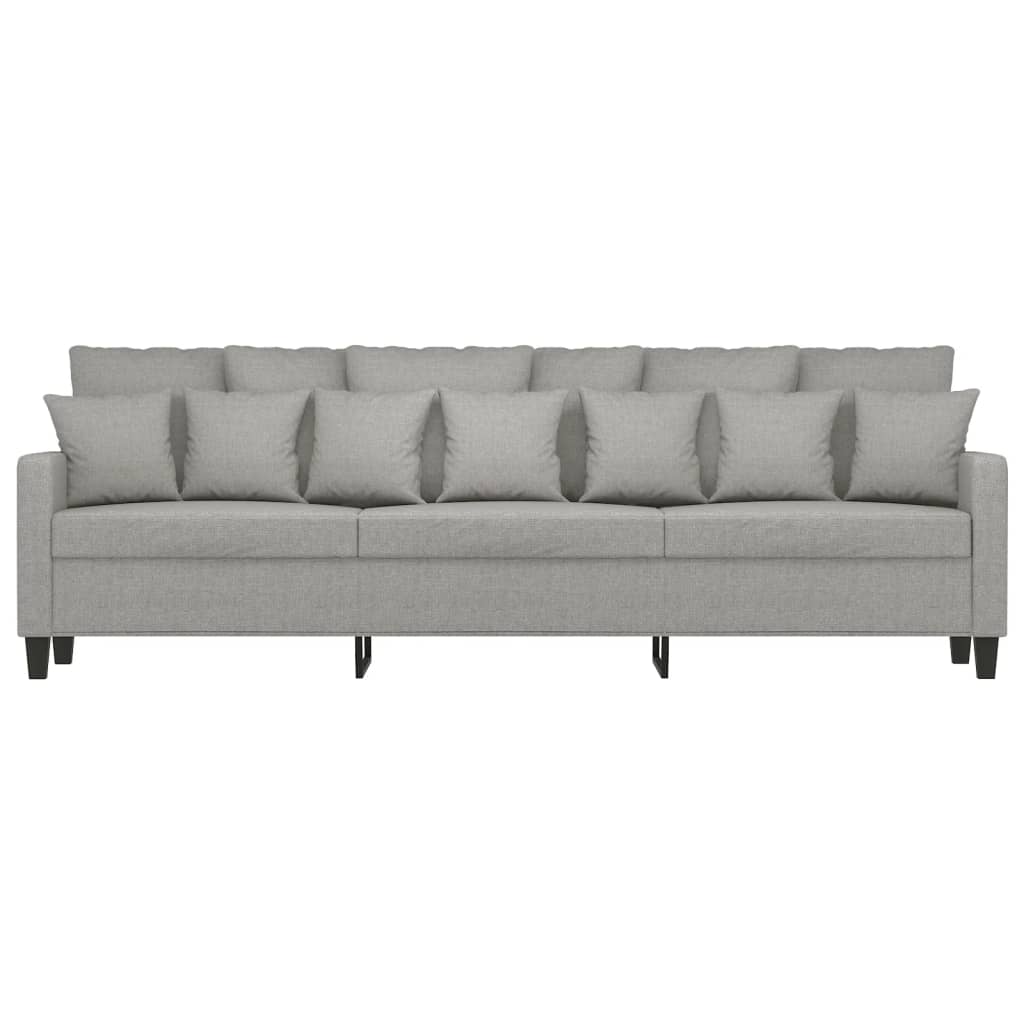 Divano a 3 Posti Grigio Chiaro 210 cm in Tessuto