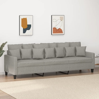Divano a 3 Posti Grigio Chiaro 210 cm in Tessuto