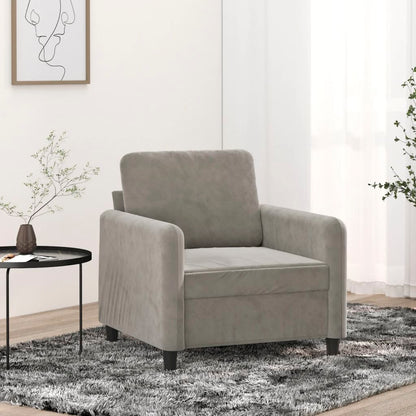 Poltrona Grigio Chiaro 60 cm Velluto