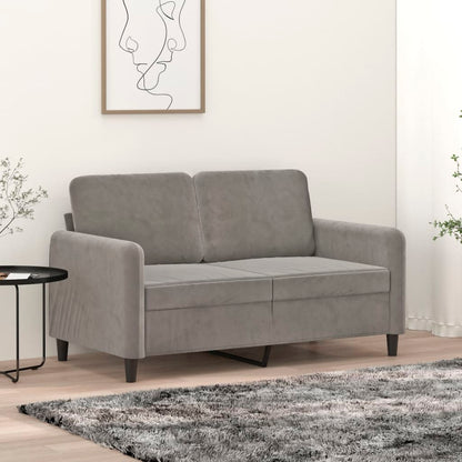Divano a 2 Posti Grigio Chiaro 120 cm in Velluto