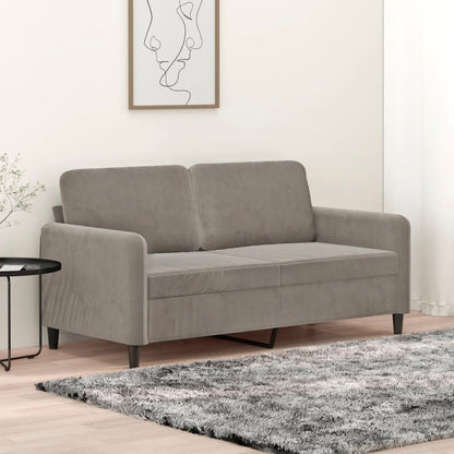 Divano a 2 Posti Grigio Chiaro 140 cm in Velluto