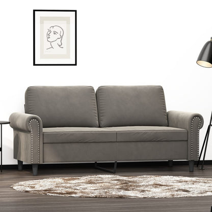 Divano a 2 Posti Grigio Chiaro 140 cm in Velluto