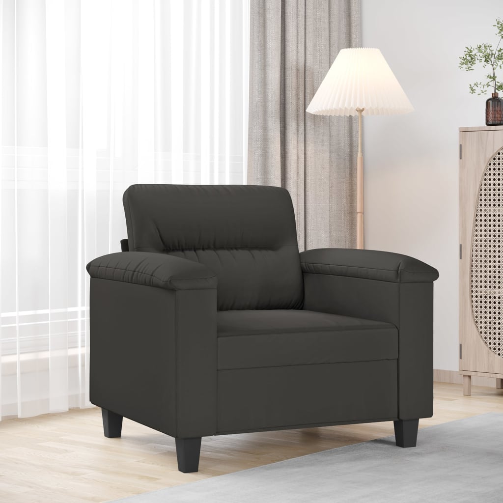 Poltrona Grigio Scuro 60 cm in Tessuto Microfibra