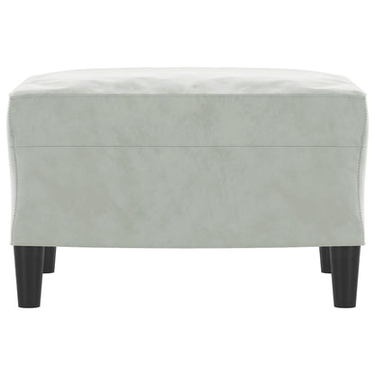 Poggiapiedi Grigio Chiaro 60x50x41 cm in Velluto