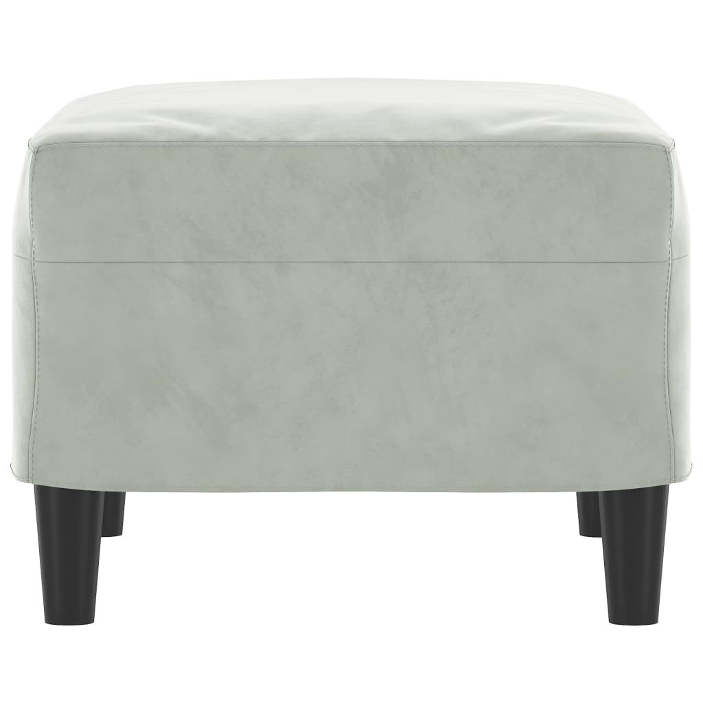 Poggiapiedi Grigio Chiaro 60x50x41 cm in Velluto