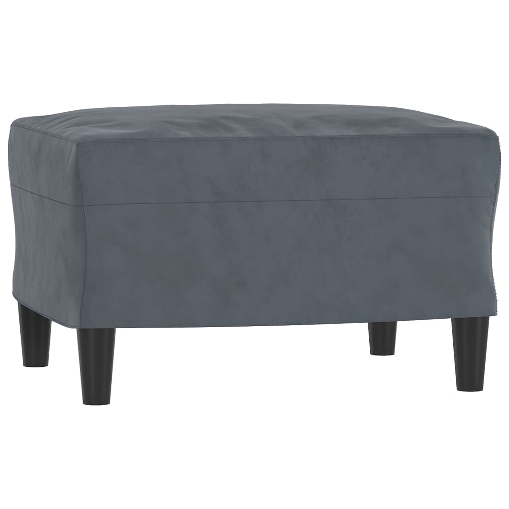 Poggiapiedi Grigio Scuro 60x50x41 cm in Velluto