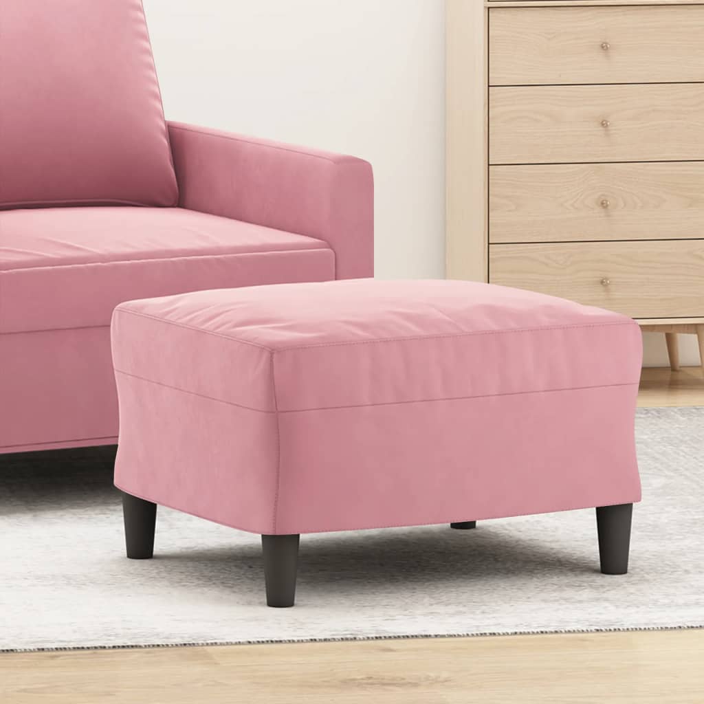 Poggiapiedi Rosa 60x50x41 cm in Velluto