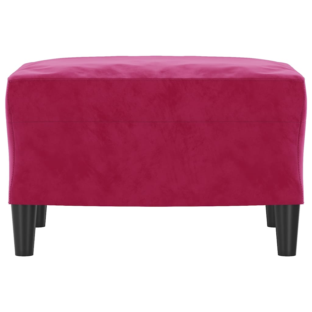 Poggiapiedi Rosso Vino 60x50x41 cm in Velluto