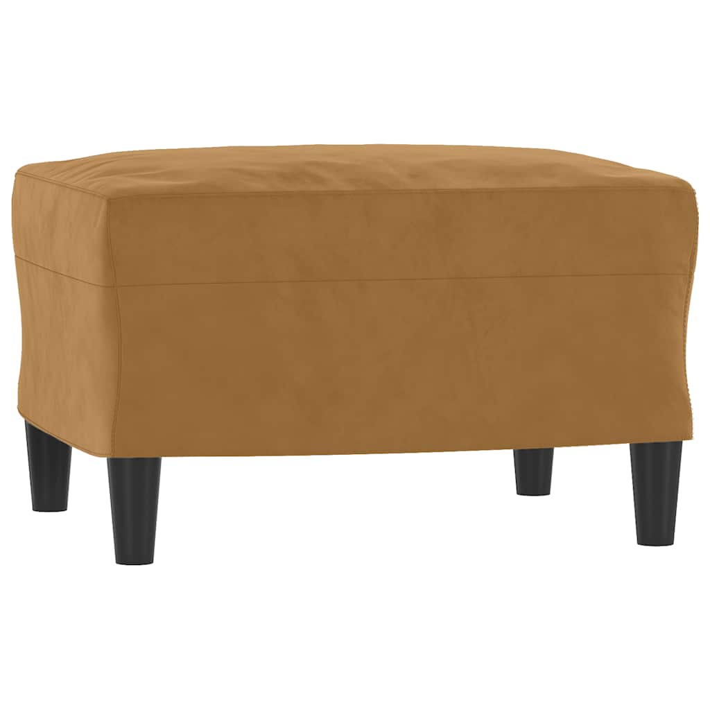 Poggiapiedi Marrone 60x50x41 cm in Velluto