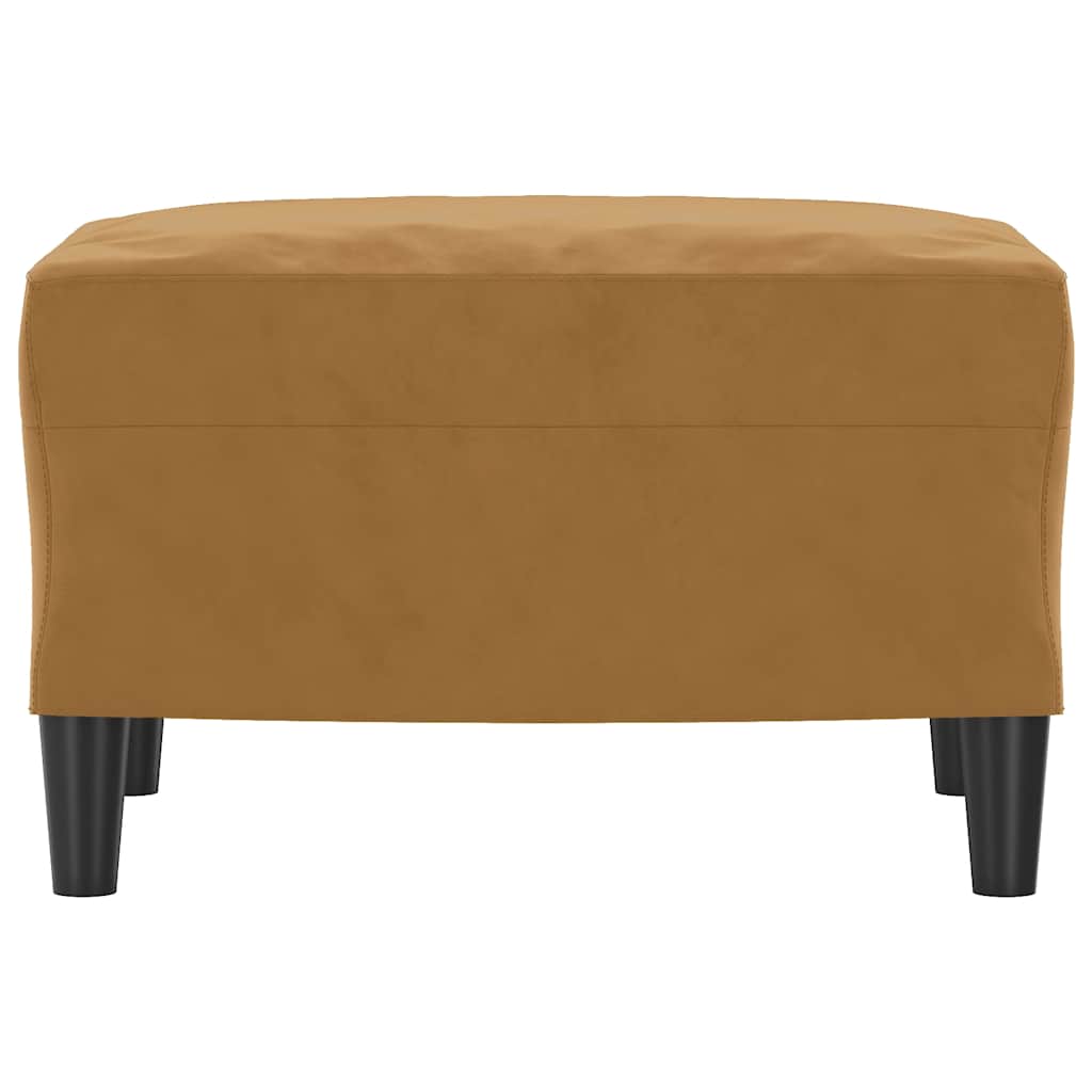 Poggiapiedi Marrone 60x50x41 cm in Velluto