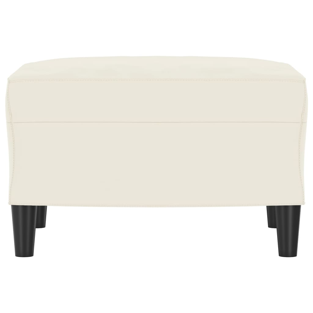 Poggiapiedi Crema 60x50x41 cm in Velluto