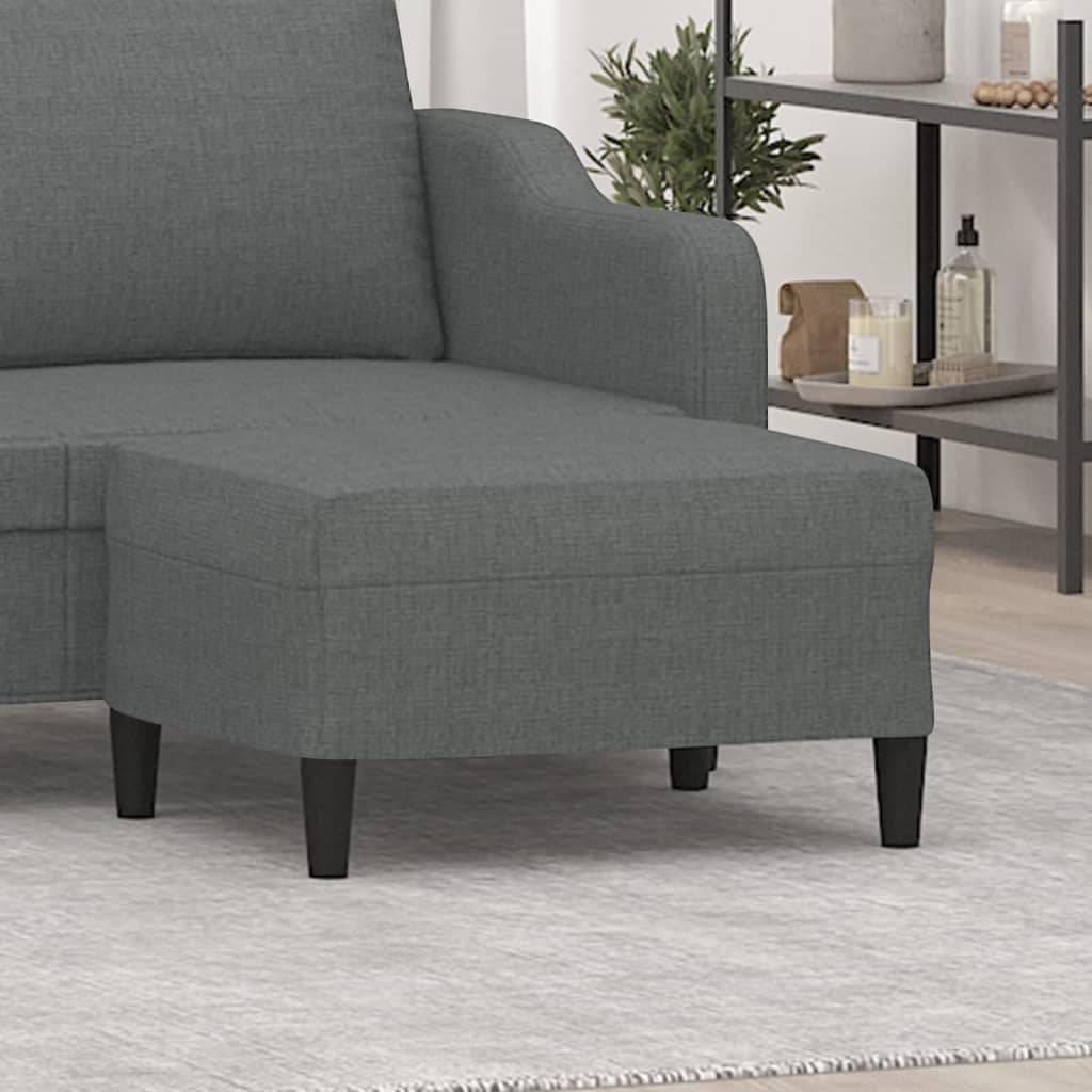 Poggiapiedi Grigio Scuro 70x55x41 cm in Tessuto