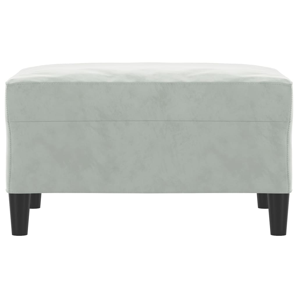 Poggiapiedi Grigio Chiaro 70x55x41 cm in Velluto