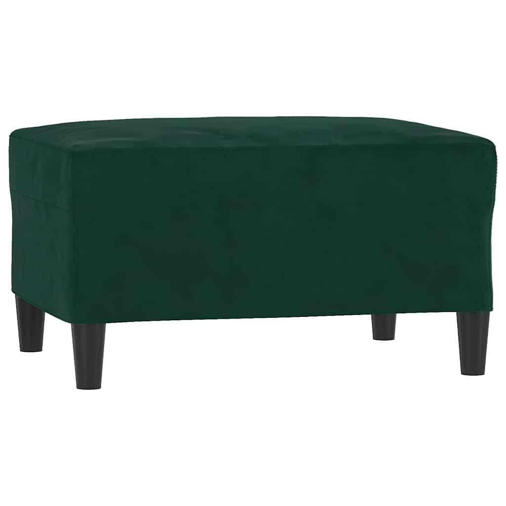 Poggiapiedi Verde Scuro 70x55x41 cm in Velluto