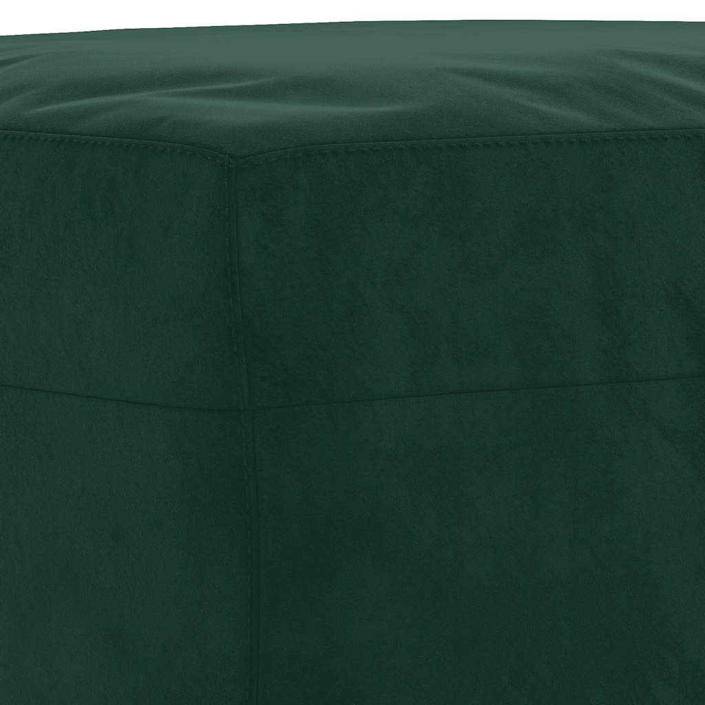 Poggiapiedi Verde Scuro 70x55x41 cm in Velluto
