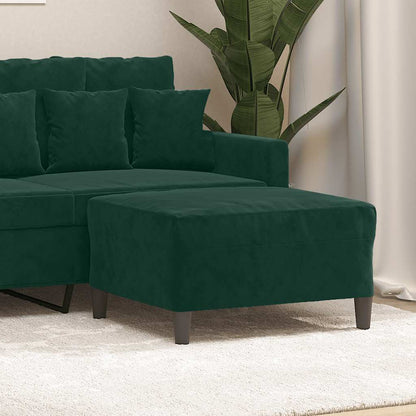 Poggiapiedi Verde Scuro 70x55x41 cm in Velluto