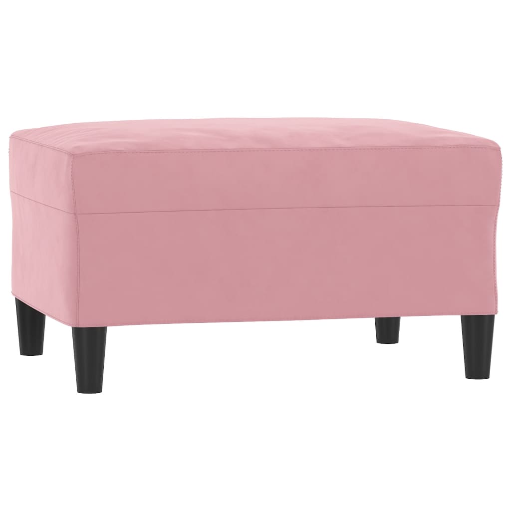 Poggiapiedi rosa 70x55x41 cm in Velluto