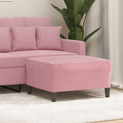 Poggiapiedi rosa 70x55x41 cm in Velluto