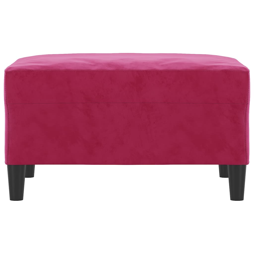 Poggiapiedi Rosso Vino 70x55x41 cm in Velluto