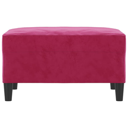 Poggiapiedi Rosso Vino 70x55x41 cm in Velluto