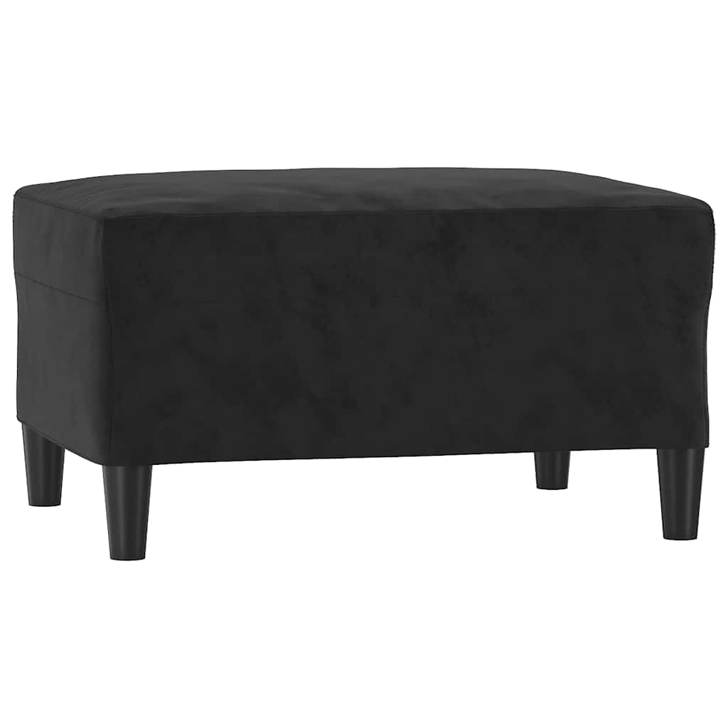 Poggiapiedi Nero 70x55x41 cm in Velluto