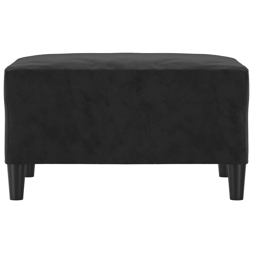 Poggiapiedi Nero 70x55x41 cm in Velluto