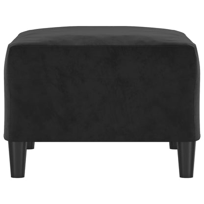 Poggiapiedi Nero 70x55x41 cm in Velluto