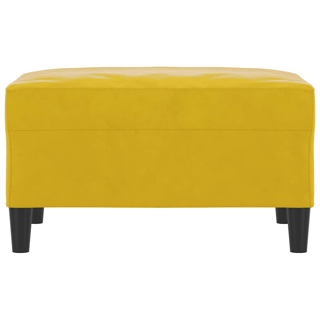 Poggiapiedi giallo 70x55x41 cm in Velluto