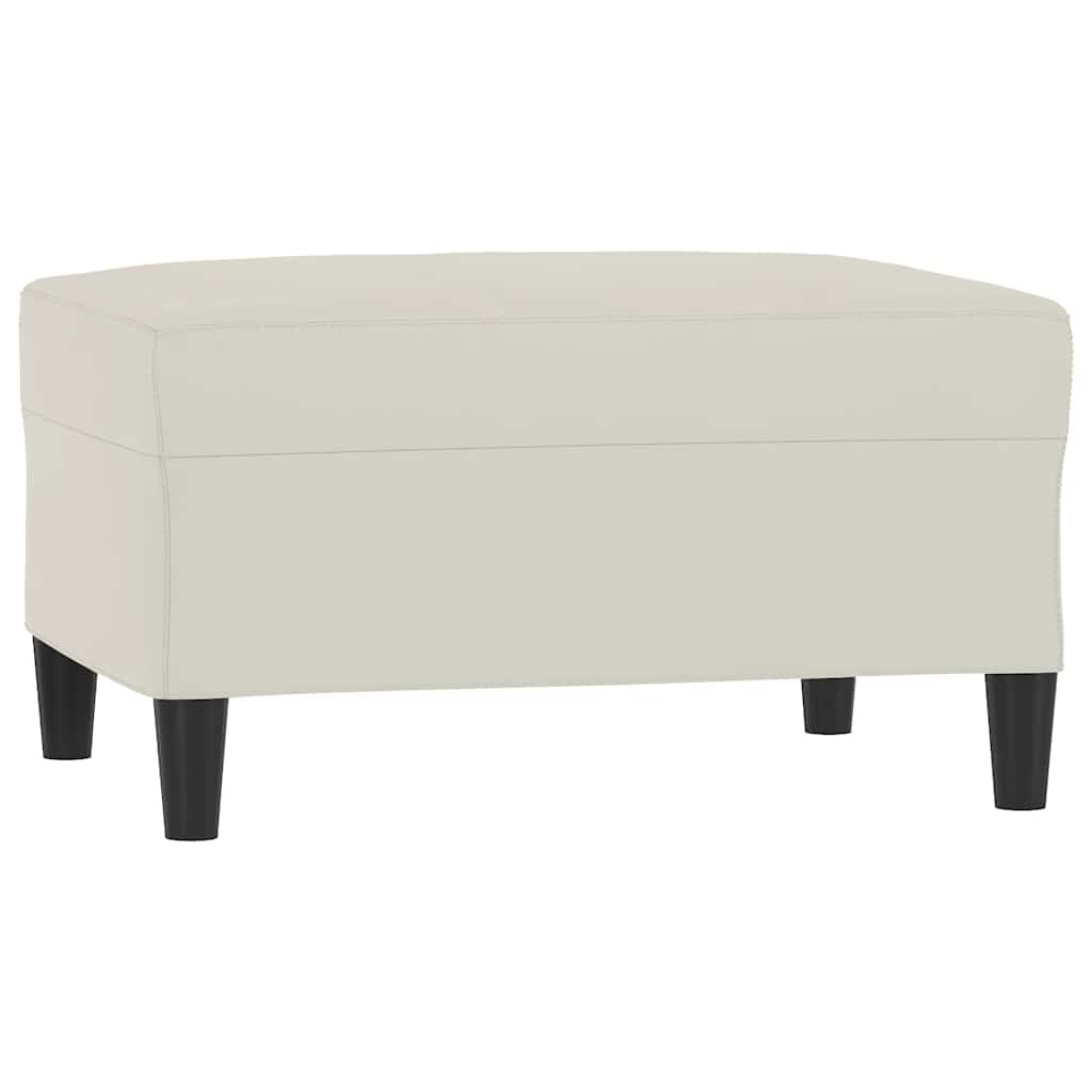 Poggiapiedi Crema 70x55x41 cm in Velluto