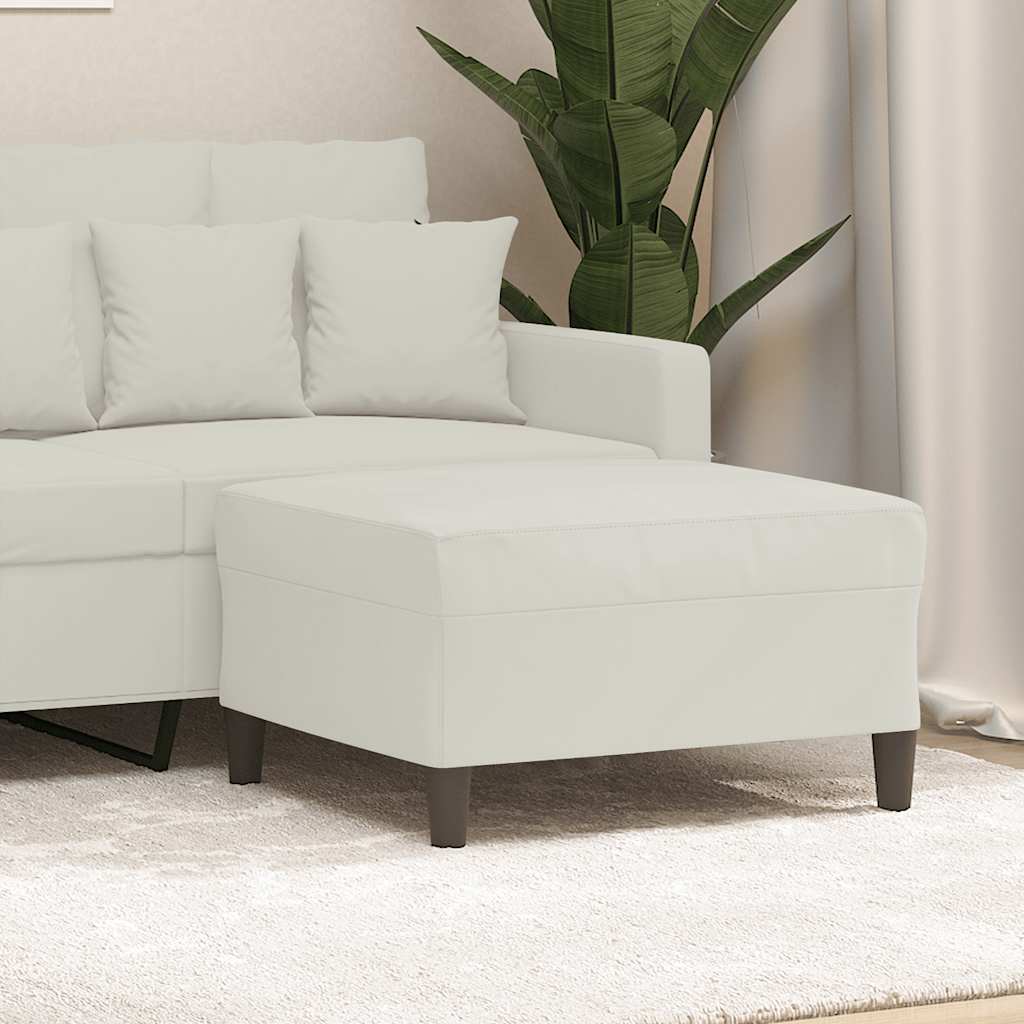 Poggiapiedi Crema 70x55x41 cm in Velluto