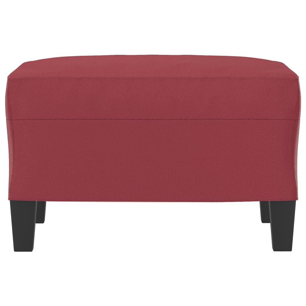 Poggiapiedi Rosso Vino 60x50x41 cm in Similpelle