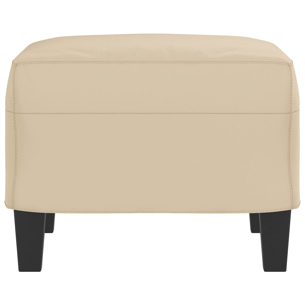 Poggiapiedi Crema 60x50x41 cm in Tessuto Microfibra