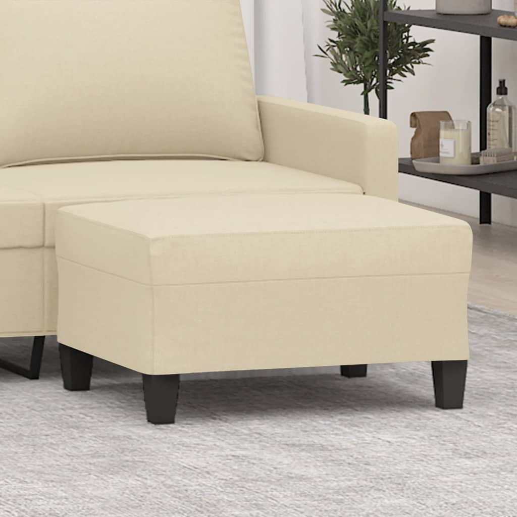 Poggiapiedi Crema 70x55x41 cm in Tessuto