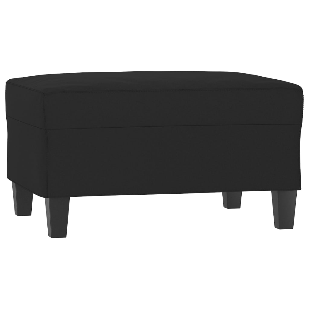 Poggiapiedi Nero 70x55x41 cm in Tessuto Microfibra