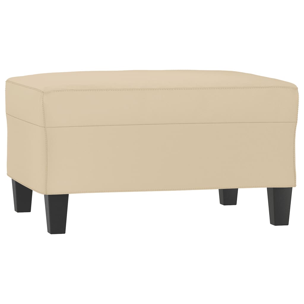 Poggiapiedi Crema 70x55x41 cm in Tessuto Microfibra