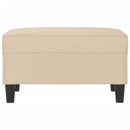 Poggiapiedi Crema 70x55x41 cm in Tessuto Microfibra