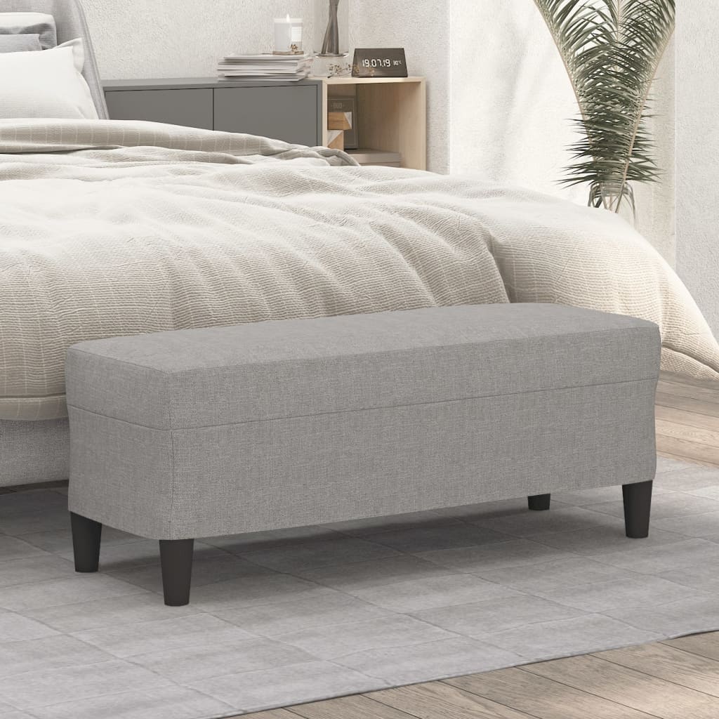 Panca Grigio chiaro 100x35x41 cm in Tessuto