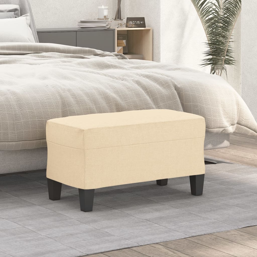 Panca crema 70x35x41 cm in Tessuto