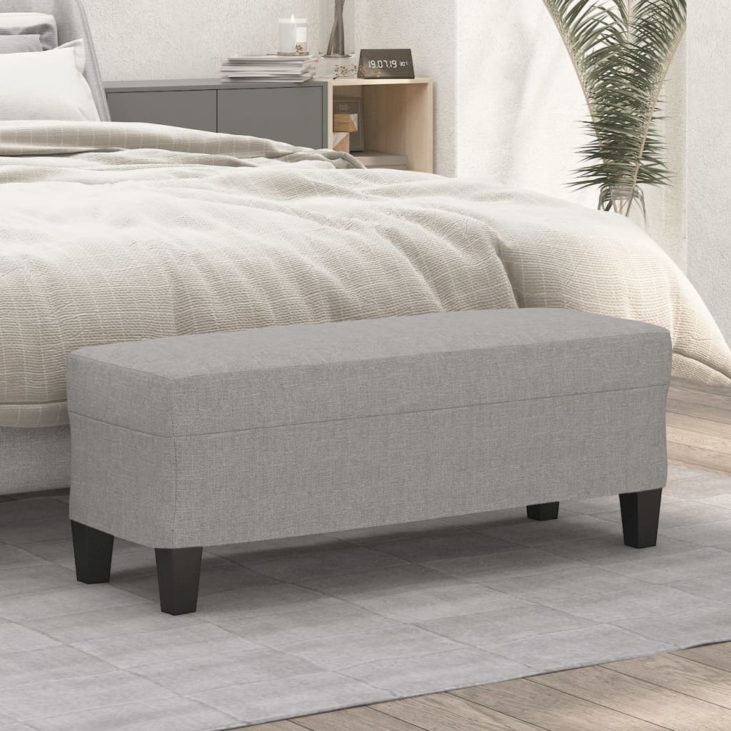 Panca Grigio chiaro 100x35x41 cm in Tessuto