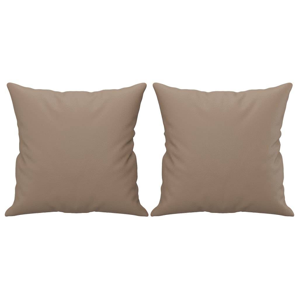 Cuscini Decorativi 2pz Cappuccino 40x40 cm in Similpelle