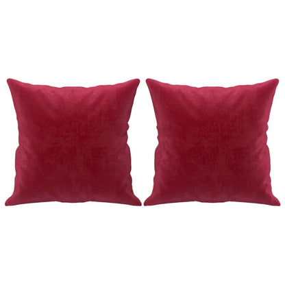 Cuscini Decorativi 2 pz Rosso Vino 40x40 cm in Velluto