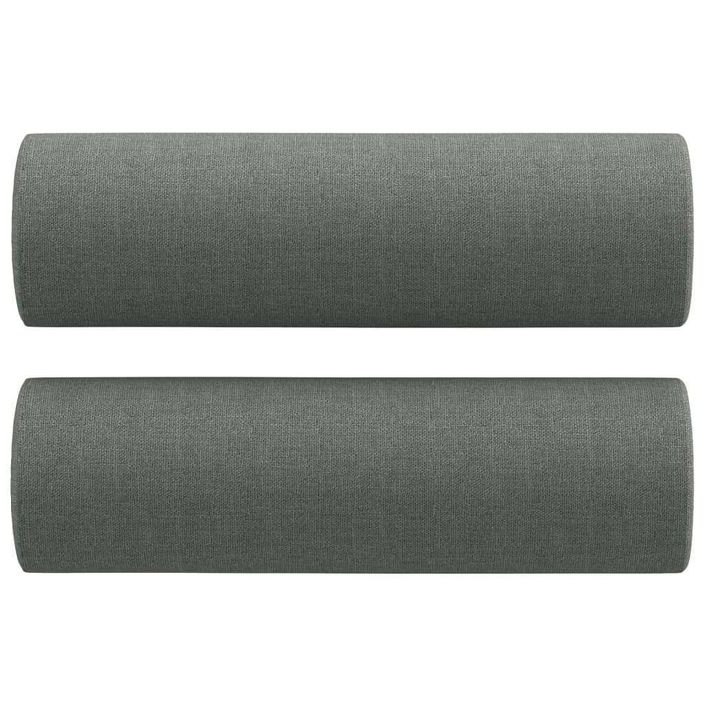 Cuscini Decorativi 2 pz Grigio Scuro Ã˜15x50 cm in Tessuto