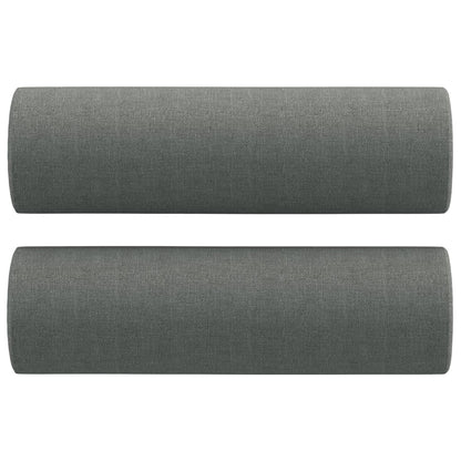 Cuscini Decorativi 2 pz Grigio Scuro Ã˜15x50 cm in Tessuto