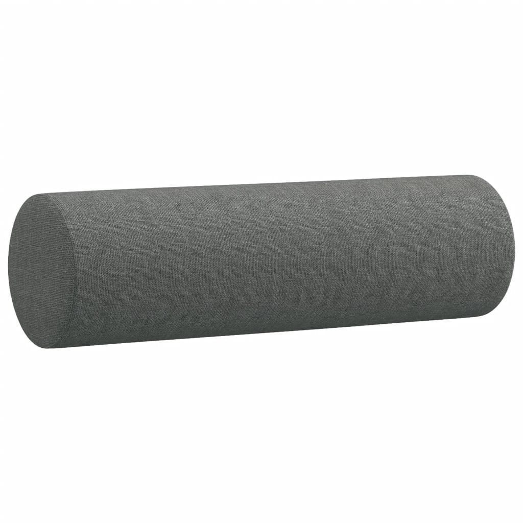 Cuscini Decorativi 2 pz Grigio Scuro Ã˜15x50 cm in Tessuto